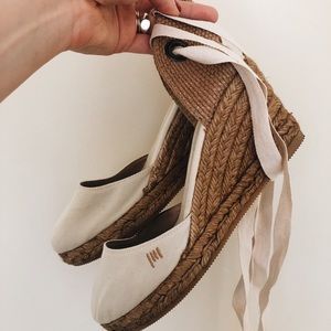VISCATA Sagaro Espadrilles - Canvas Ivory Wedges